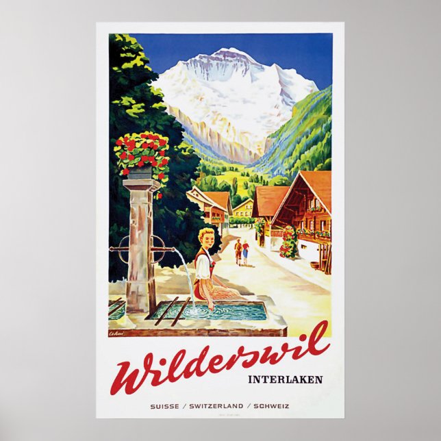 Wilderswil village, Interlaken, Switzerland Poster (Front)