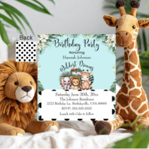 Wildest Dreams Safari Adventure Birthday Party Invitation
