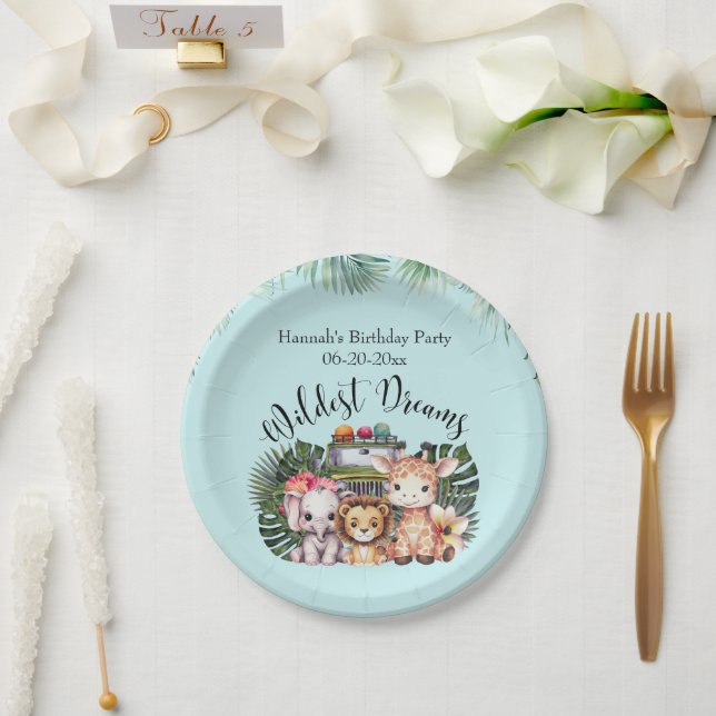 Wildest Dreams Safari Birthday Party Cake  Paper Plates (Wedding)