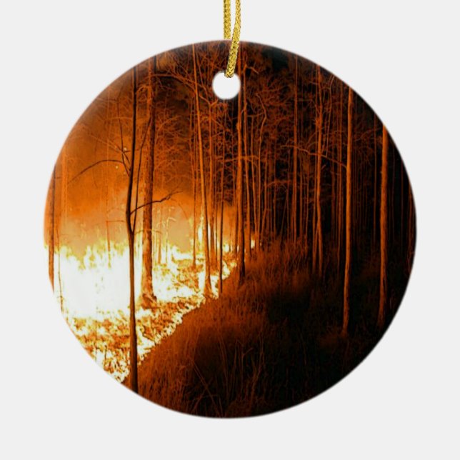 Wildfire Blaze Ceramic Ornament (Front)