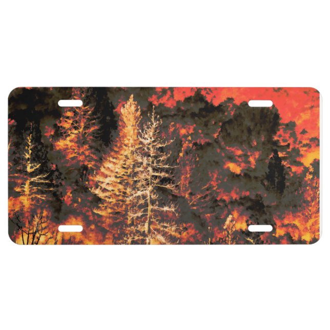 Wildfire gifts for Firefighters License Plate (Front)