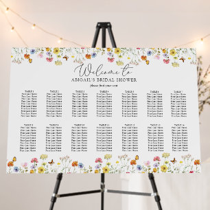 Wildflower 14 Table Bridal Shower Seating Chart Foam Board