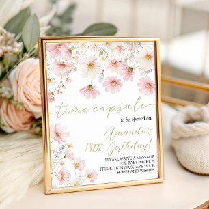 Wildflower 1st Birthday Time Capsule Sign