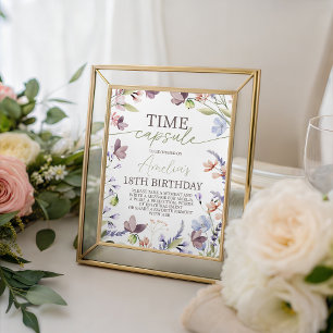 Wildflower 1st Birthday Time Capsule Sign