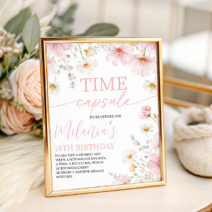 Wildflower 1st Birthday Time Capsule Sign