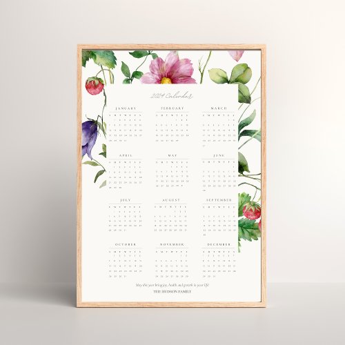 Wildflower 2024 Full Year Motivational Calendar Poster