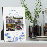 Wildflower 4 Photo Collage Floral Mother's Day Plaque<br><div class="desc">Mother's Day photo display personalized with 4 of your favorites - or you can easily modify the personalization for anyone and any occasion. Your photos are displayed in a photo collage of horizontal rounded rectangles. The design features a floral border of blue wildflowers and handwritten text.</div>