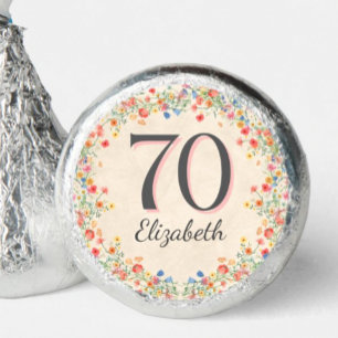 Wildflower 70th Birthday Party Chocolates Hershey®'s Kisses®