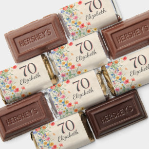 Wildflower 70th Birthday Party Chocolates Hershey's Miniatures
