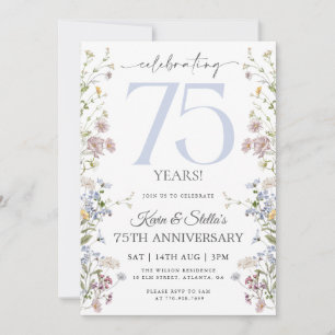 Wildflower 75th Anniversary Invitation