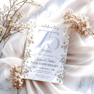 Wildflower 75th Anniversary Invitation