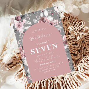 Wildflower 7th Birthday Invitation