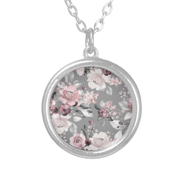 Wildflower 7th Birthday Silver Plated Necklace (Front)