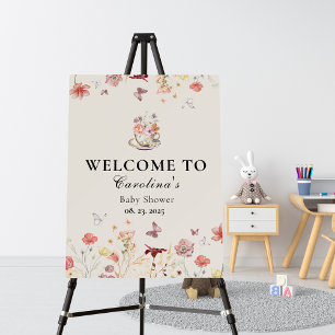Wildflower a baby is brewing baby shower welcome foam board