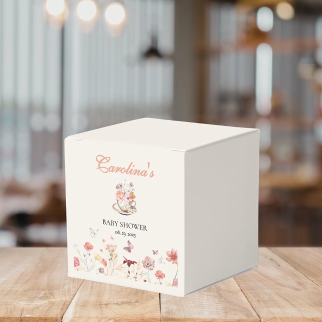 Wildflower a baby is brewing tea party baby shower favor boxes (Creator Uploaded)
