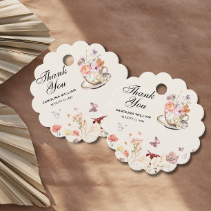 Wildflower a baby is brewing tea party baby shower favor tags