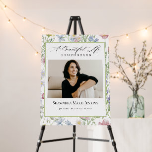 Wildflower A Beautiful Life Remembered Funeral  Foam Board