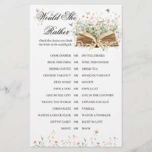 Wildflower A New Chapter Begin Bridal Shower Game