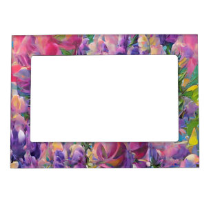 Wildflower abstract Floral Art  Magnetic Frame