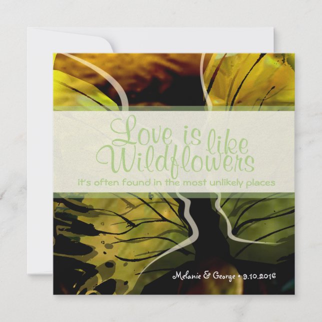 Wildflower Abstract Sunflowers Invitation (Front)
