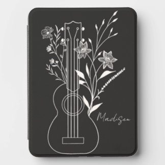 Wildflower Acoustic Guitar Monogram Kindle Cover (