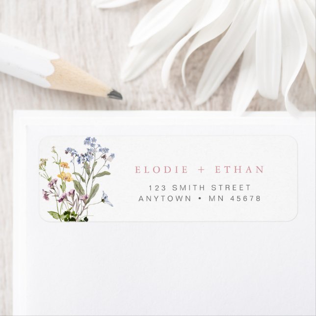 Wildflower Address Label Floral Boho Flowers (Insitu)