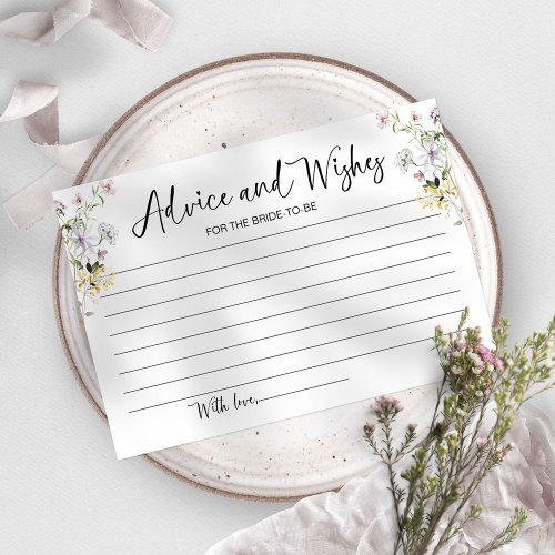 Wildflower Advice and Wishes For The Bride Card