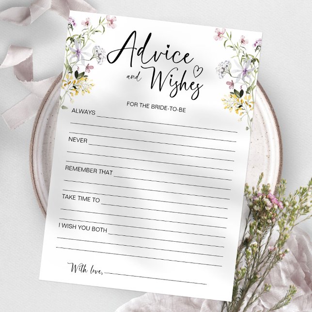 Wildflower Advice and Wishes For The Bride Card (Creator Uploaded)