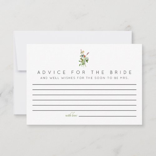 Wildflower Advice for the Bride Cards