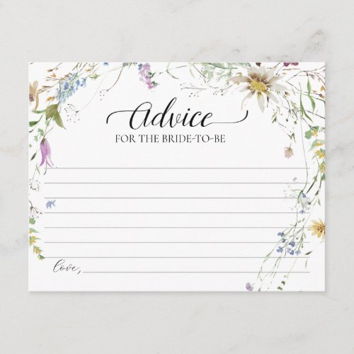 Wildflower Advice For The Bride_To_Be Card