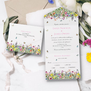 Wildflower All in One Wedding Invite