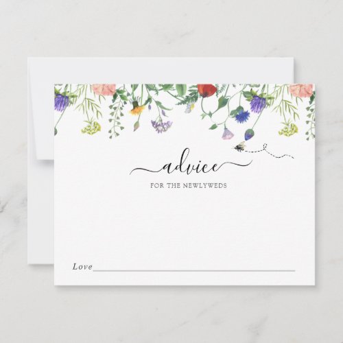 Wildflower and Bee Advice for the Newlyweds Card