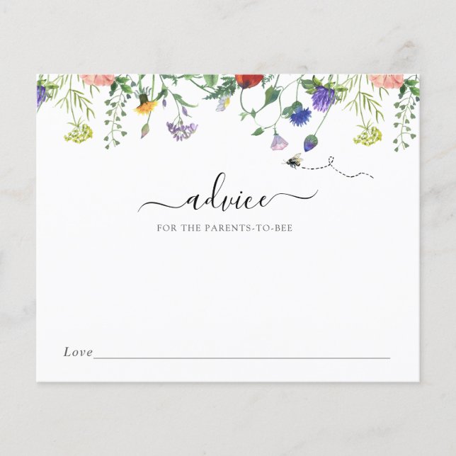 Wildflower and Bee Advice for the Parents to Bee  (Front)