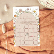 Wildflower and Bee Baby Shower Bingo Game