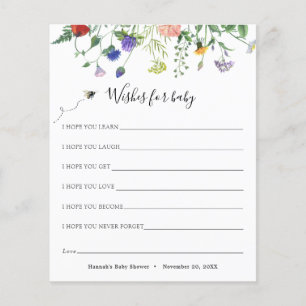 Wildflower and Bee Wishes for Baby Card
