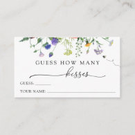 Wildflower and Bees Guess How Many Kisses Enclosure Card
