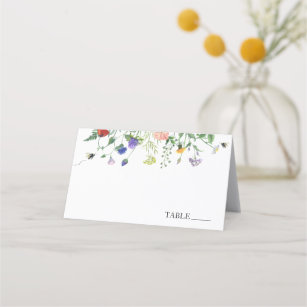 Wildflower and Bees Name Place Cards
