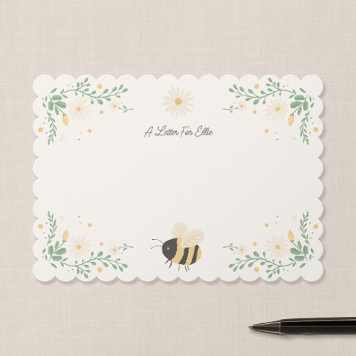 Wildflower and Bumblebee Letters to Baby Memory Note Card