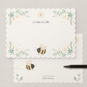 Wildflower and Bumblebee Letters to Baby Memory Note Card