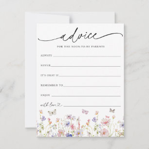 Wildflower and Butterflies Baby Advice Card