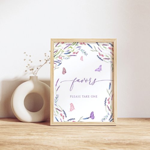 Wildflower and Butterflies Favors Poster