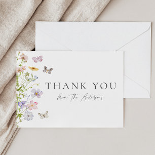 Wildflower and Butterflies Shower Thank You Card