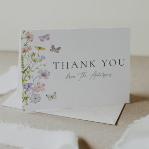 Wildflower and Butterflies Shower Thank You Card
