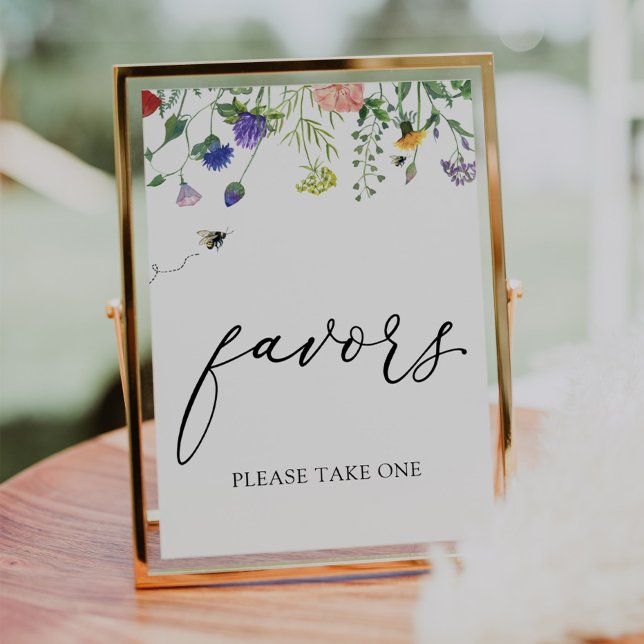 Wildflower and Buzzing Bees Favors Sign (Creator Uploaded)
