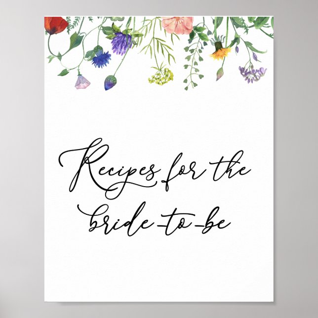 Wildflower and Buzzing Bees Recipes Sign (Front)