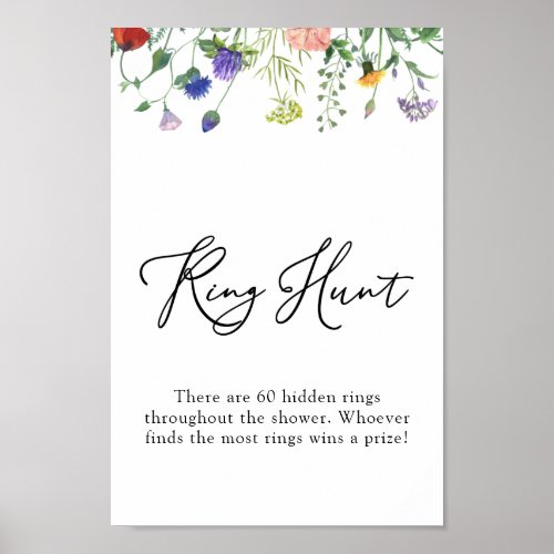 Wildflower and Buzzing Bees Ring Hunt Sign