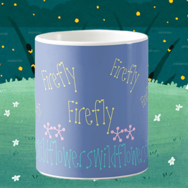 Wildflower and firefly purple evening sky coffee mug (Creator Uploaded)