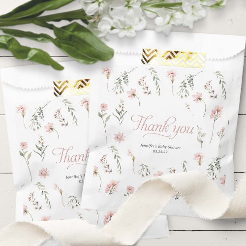 wildflower and Greenery pattern thank you favor Favor Bag