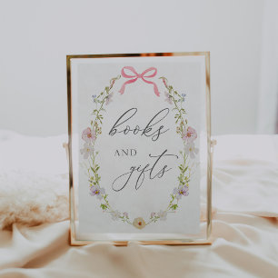 Wildflower and Pink Bow Books and Gifts Sign