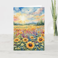 Wildflower and Sunflower Field Sympathy
